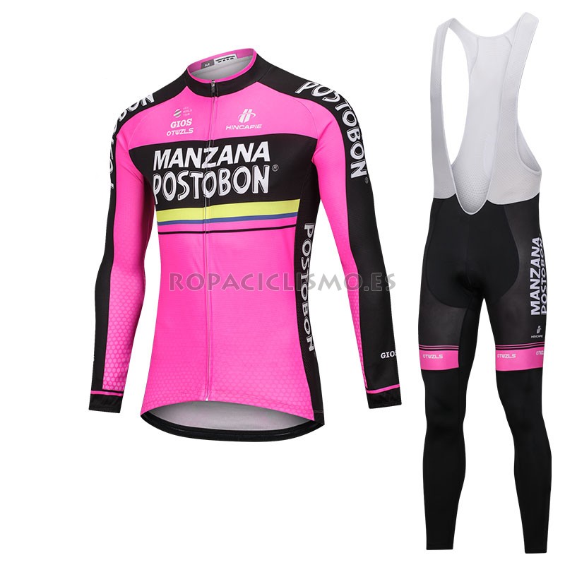 Maillot Manzana Postobon Tirantes Mangas Largas 2018 Rosa